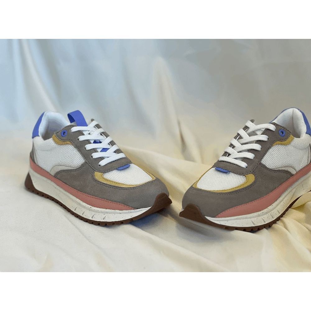 Madewell Women's Kickoff Trainer Sneakers Colorblock Leather Suede Pumice 6.5M